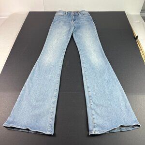 Frame Jeans Womens 24x33* Le High Flare Mid Rise Blue Faded Stretch Denim Tag 25